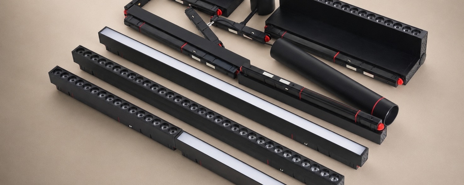 Tracklinear complete 48V magnetic track lighting system — tracks, light modules, drivers and connectors